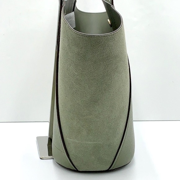 MICHAEL KORS PORTIA Large TOTE ARMY GREEN COLOR Pebbled leather/ suede - Picture 11 of 14